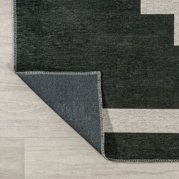 Adriel Geometric Tribal Medallion Machine-washable Area Rug